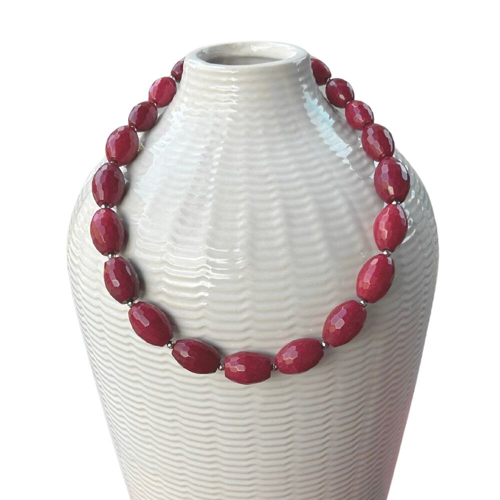 White House Black Market - Burgundy Beaded Necklace - New with Tags